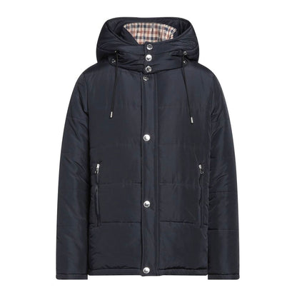 Elegant Blue Aquascutum Jacket with Removable Hood - The Luxe Alliance