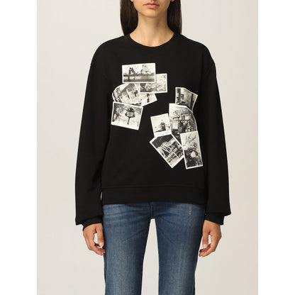  - Chic Black Sweatshirt with Designer Emblem