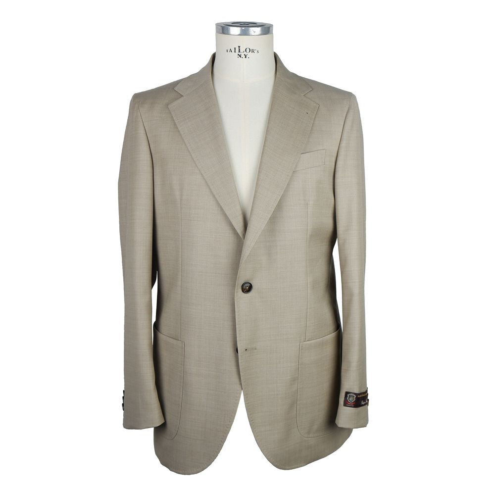  - Beige Wool Men Blazer