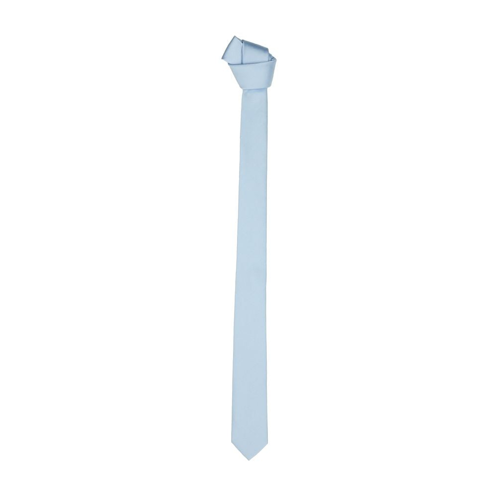  - Elegant Silk Sky-Blue Men's Slim Tie