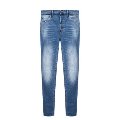  - Blue Cotton Men's Distressed Jean