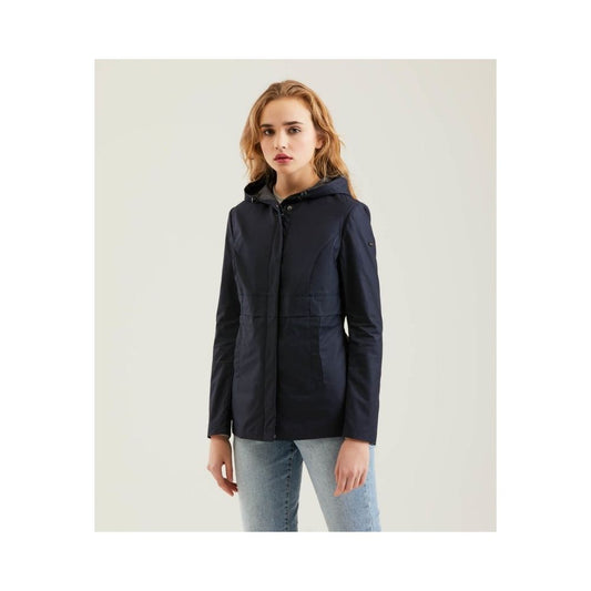 Blue Polyester Women Jacket - The Luxe Alliance