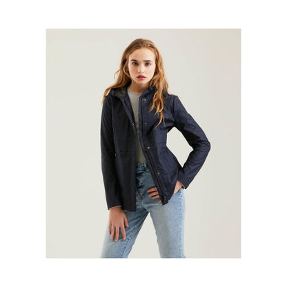 Blue Polyester Women Jacket - The Luxe Alliance