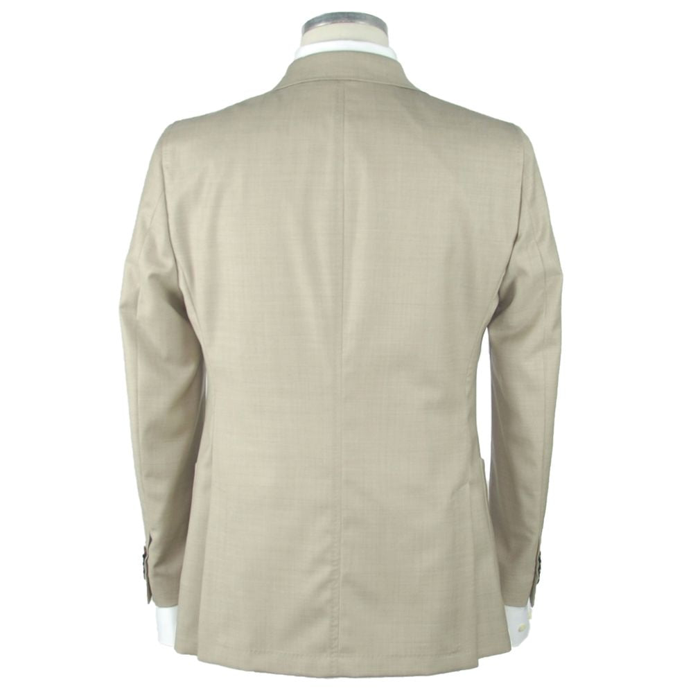  - Beige Wool Men Blazer