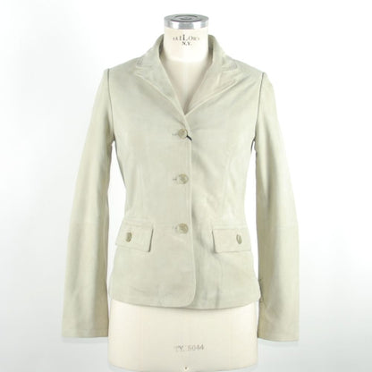  - White Leather Women Jacket