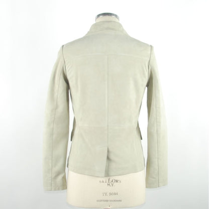  - White Leather Women Jacket