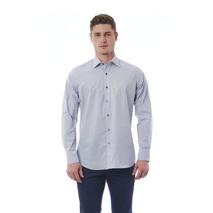  - Gray Cotton Men Shirt