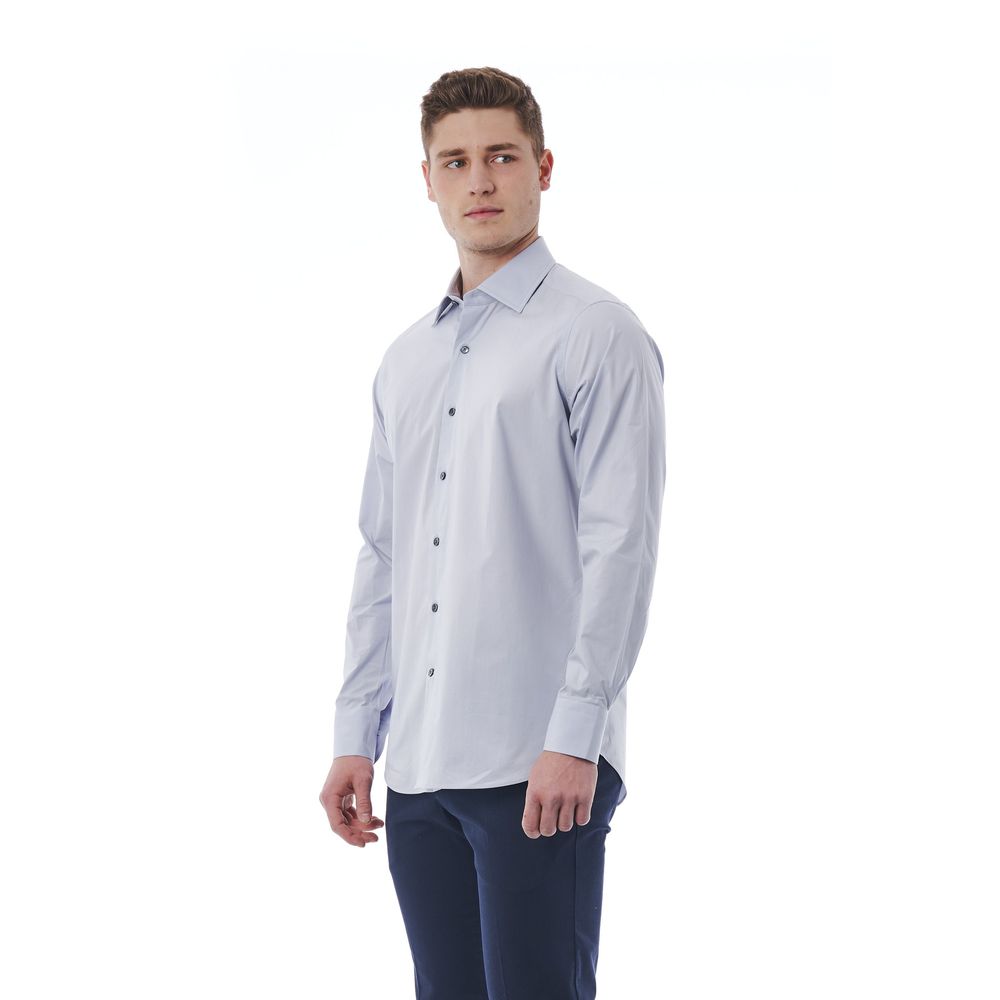  - Gray Cotton Men Shirt