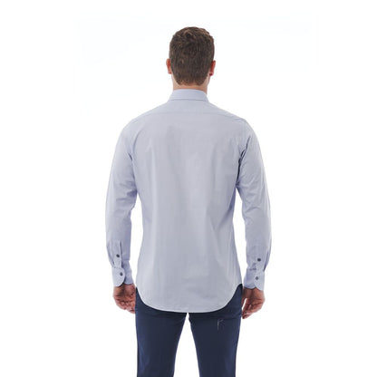  - Gray Cotton Men Shirt