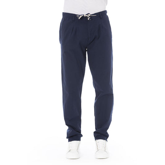  - Blue Cotton Men Chino Pants