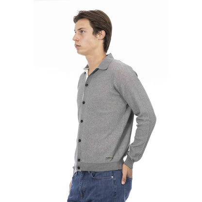  - Gray Cotton Men Shirt