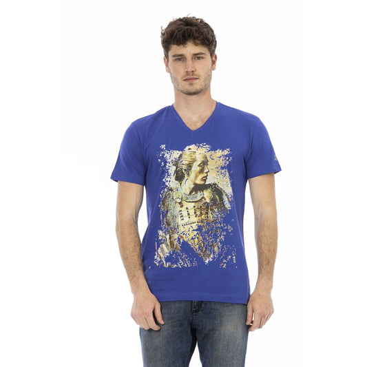 - Blue Cotton Men T-Shirt