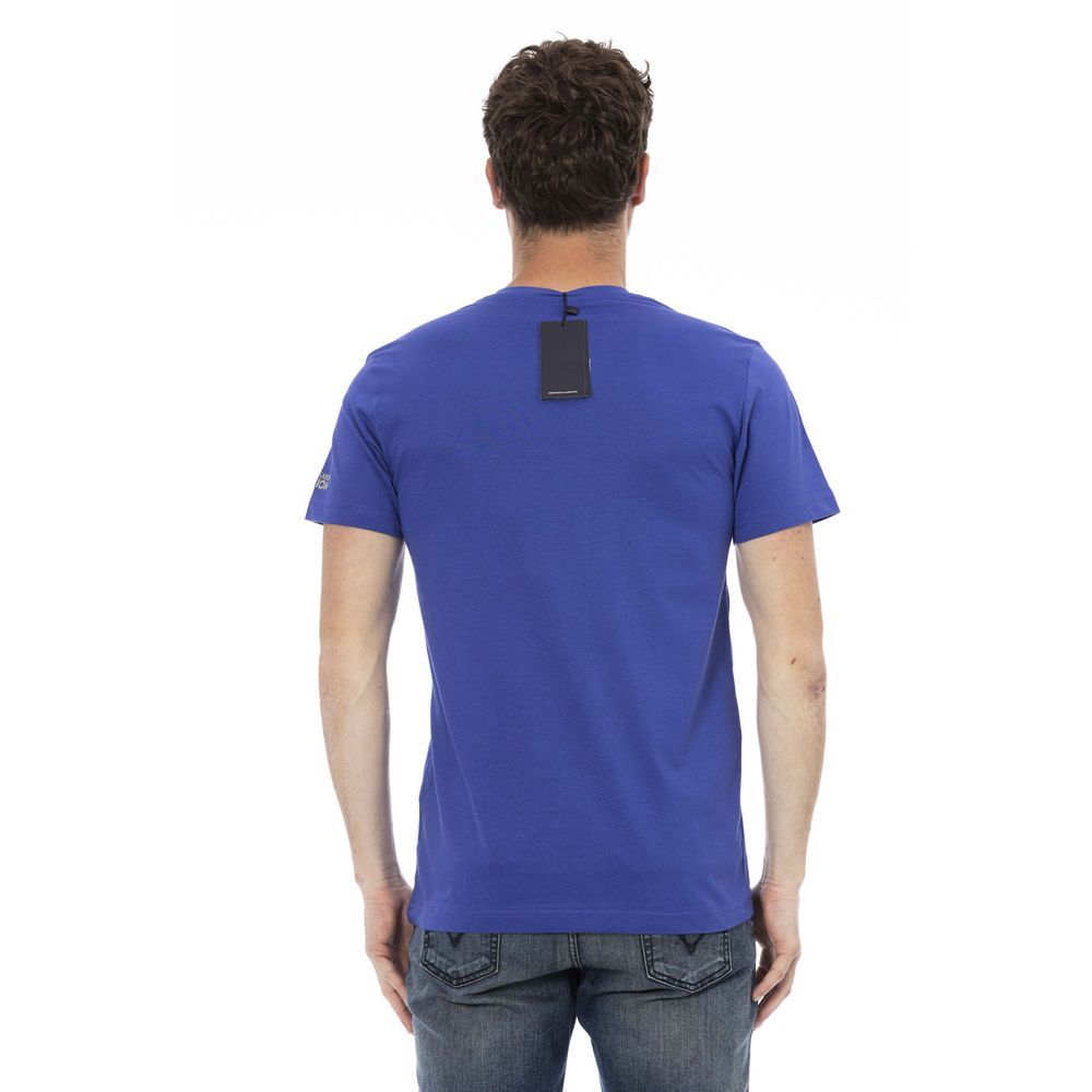 Blue Cotton Men T-Shirt