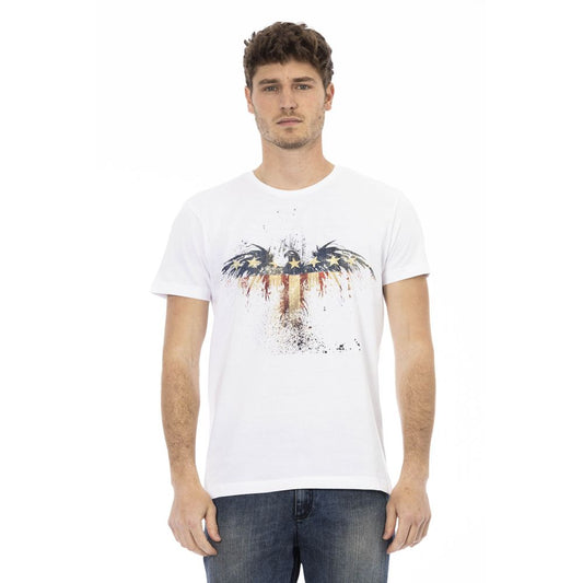 - White Cotton Men T-Shirt