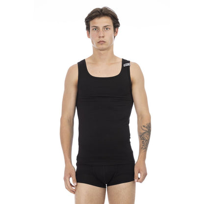  - Black Cotton Men Tank Top