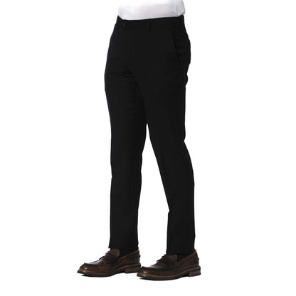  - Black Wool Men Trouser