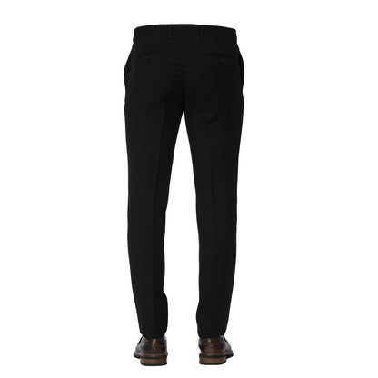  - Black Wool Men Trouser