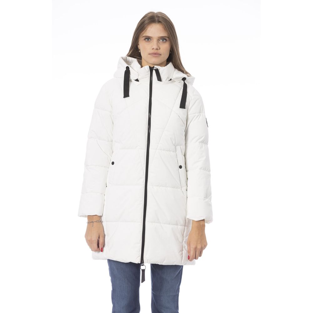  - White Polyester Women Jacket