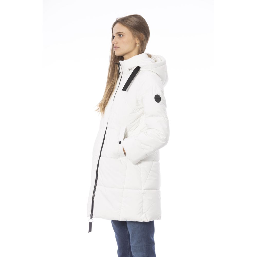  - White Polyester Women Jacket