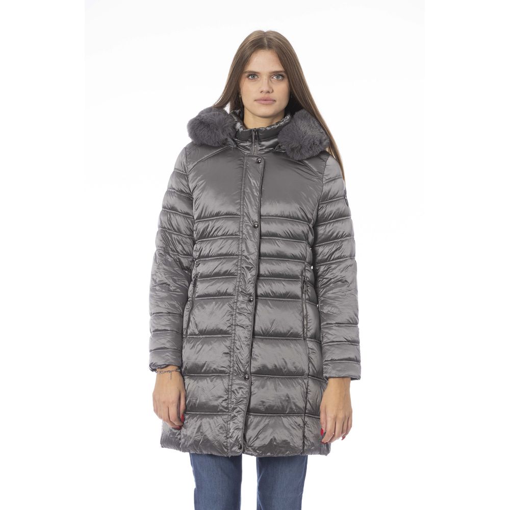  - Gray Polyester Women Jacket