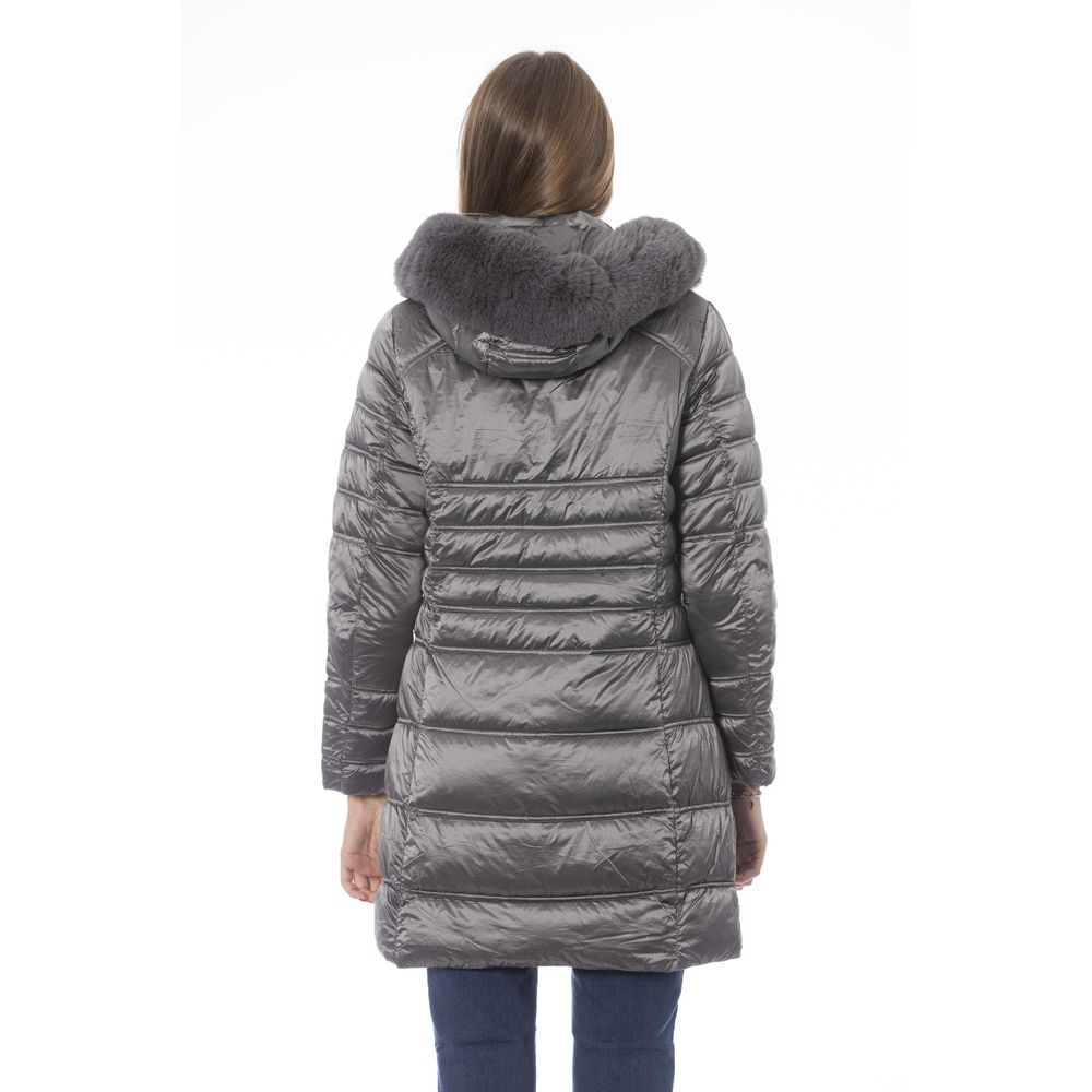  - Gray Polyester Women Jacket