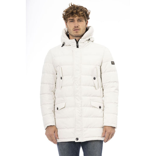  - White Polyester Men's Hooded Jacket