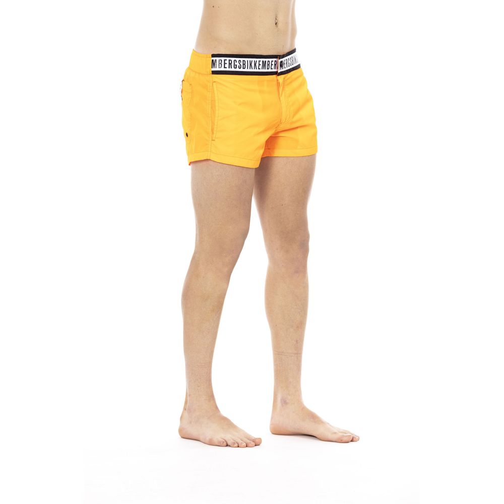  - Orange Polyamide Men Swim Short