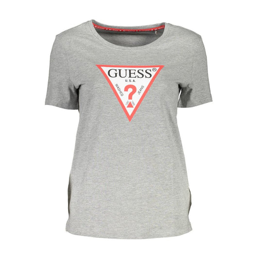  - Gray Cotton Women T-Shirt