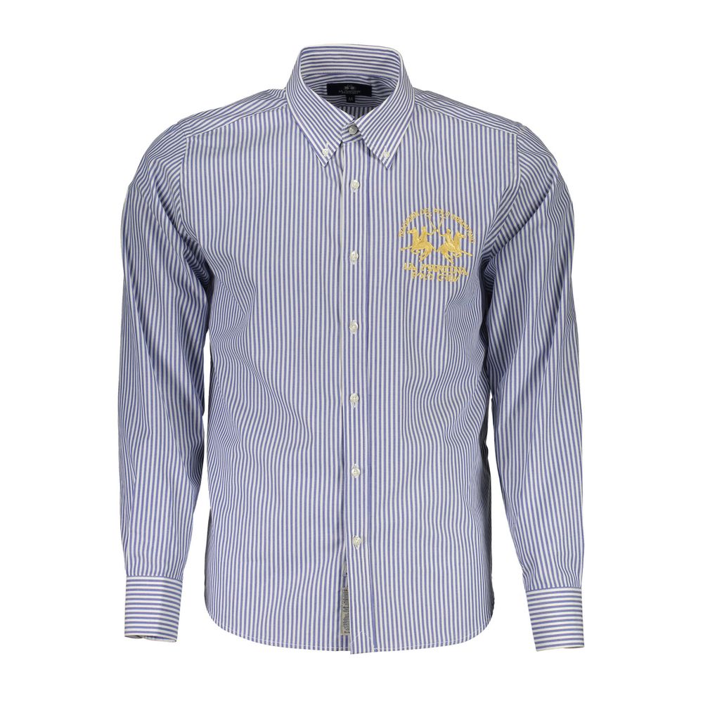  - Blue Cotton Men Shirt