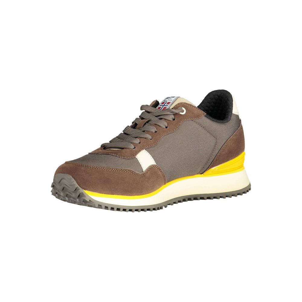  - Brown Polyester Men Sneaker