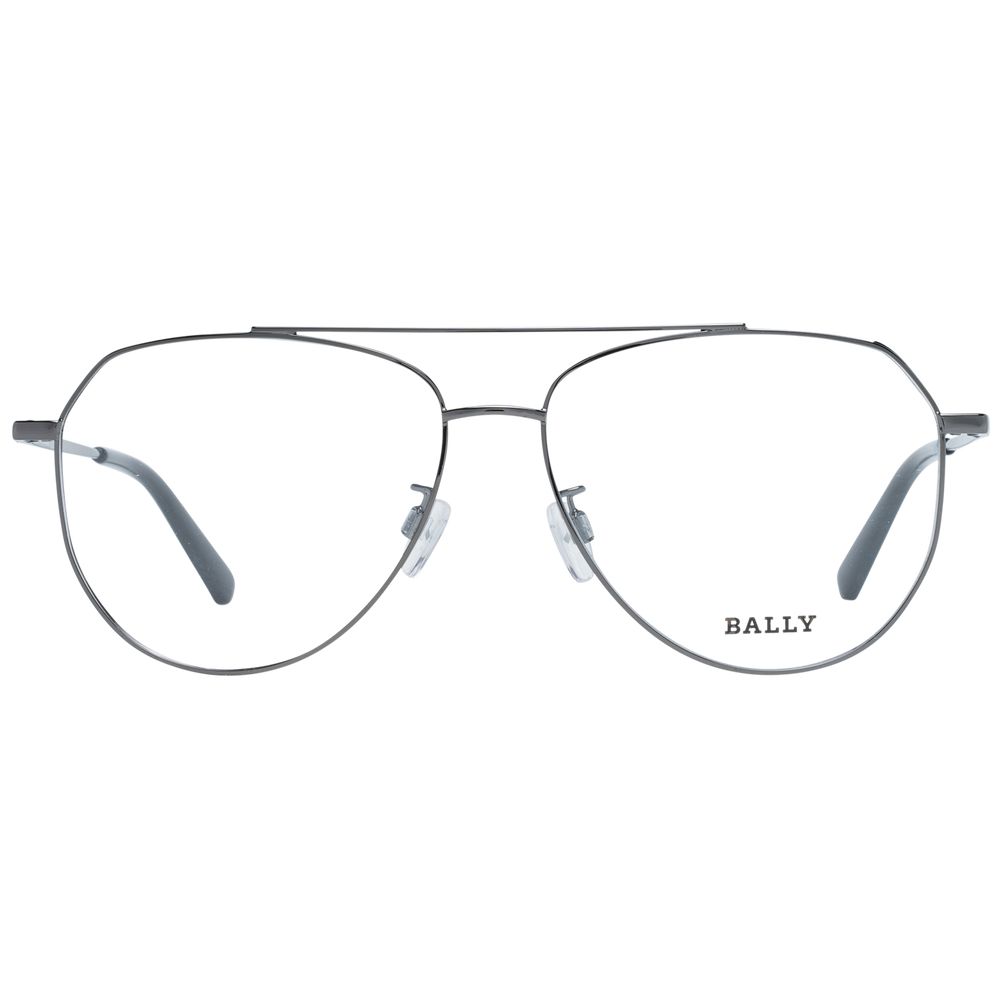 Bally Gray Unisex Optical Frames – Gunmetal Aviator Style