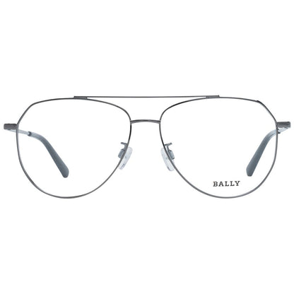 Bally Gray Unisex Optical Frames – Gunmetal Aviator Style