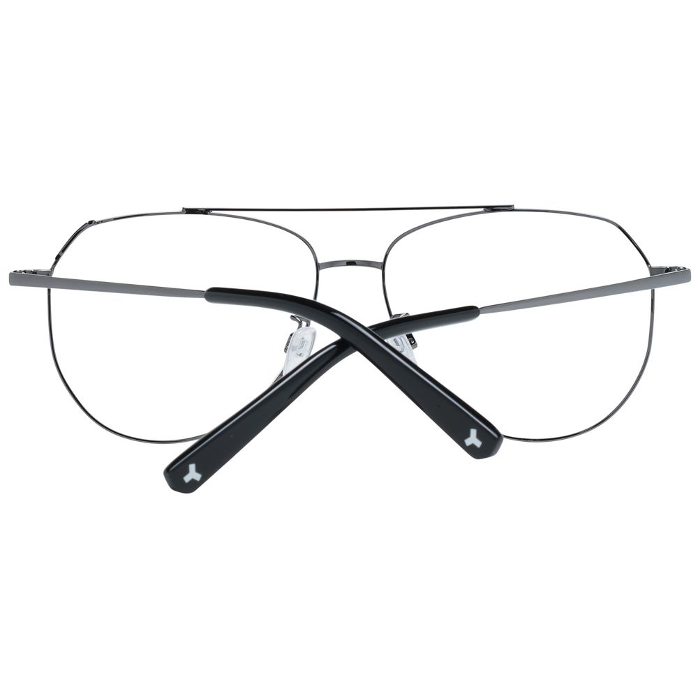 Bally Gray Unisex Optical Frames – Gunmetal Aviator Style