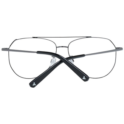 Bally Gray Unisex Optical Frames – Gunmetal Aviator Style
