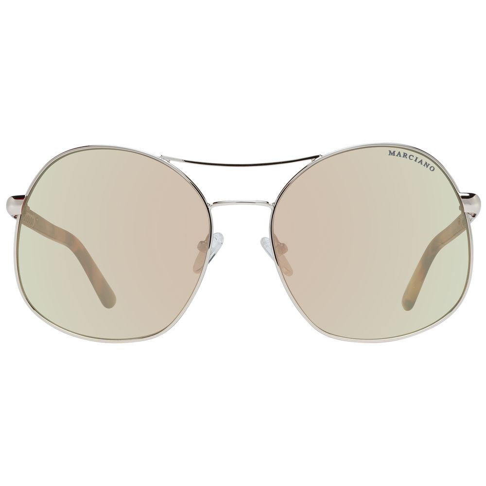 Marciano by Guess Rose Gold Aviator Sunglasses with Green Lenses
