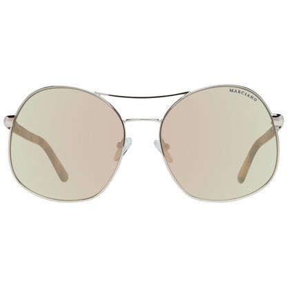 Marciano by Guess Rose Gold Aviator Sunglasses with Green Lenses