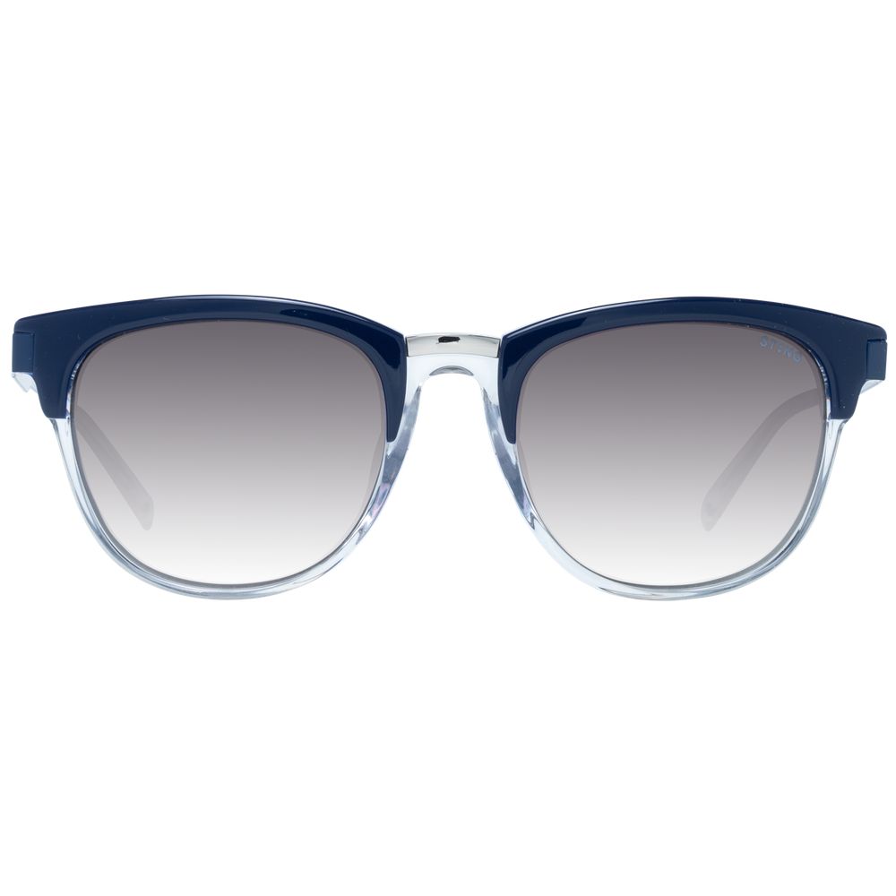 Sting Unisex Sunglasses – Blue Rectangular Frame, Grey Mirrored Lenses
