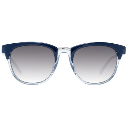 Sting Unisex Sunglasses – Blue Rectangular Frame, Grey Mirrored Lenses