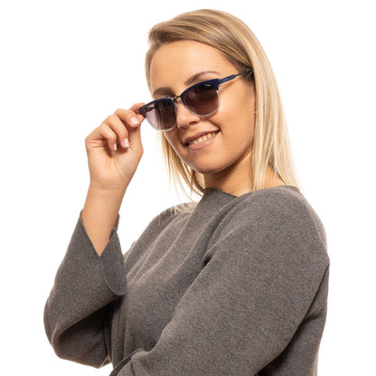 Sting Unisex Sunglasses – Blue Rectangular Frame, Grey Mirrored Lenses