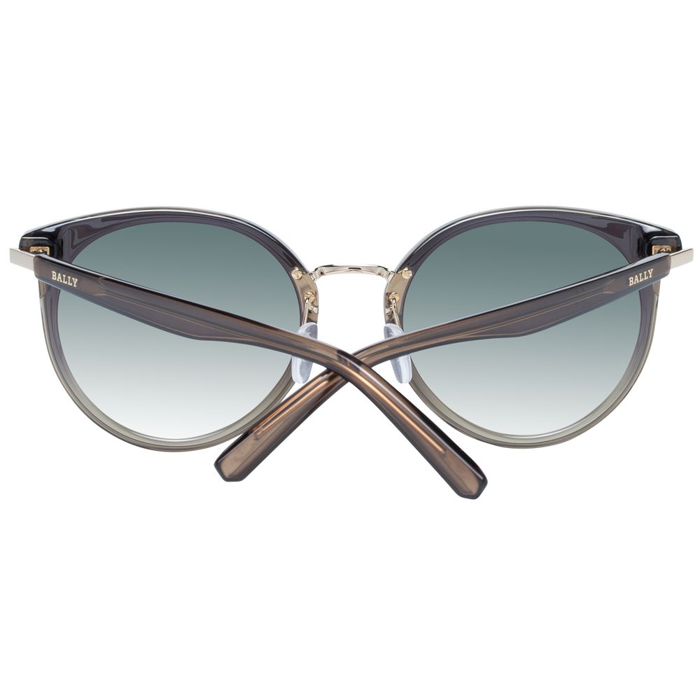 Bally Black Round Women Sunglasses with Green Lenses