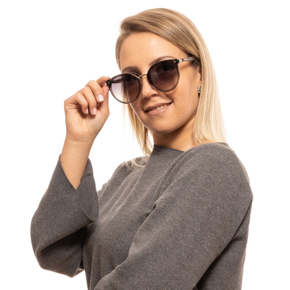 Bally Black Round Women Sunglasses with Green Lenses