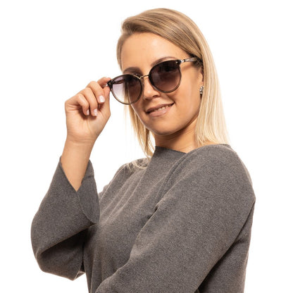 Bally Black Round Women Sunglasses with Green Lenses