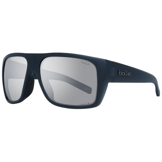 Bolle Black Unisex Rectangle Sunglasses with Grey Polarized Lenses