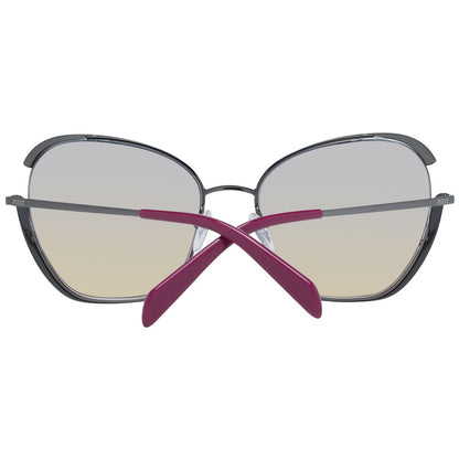 Emilio Pucci Women’s Sunglasses – Gunmetal Butterfly Frame with Multicolour Gradient Lenses, 58mm
