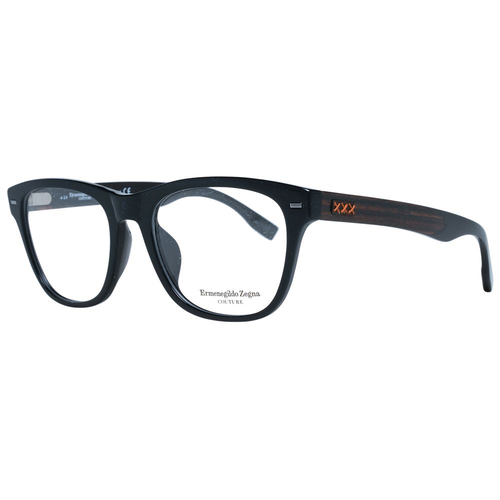 Ermenegildo Zegna Men’s Optical Frames – Black Trapezium Style
