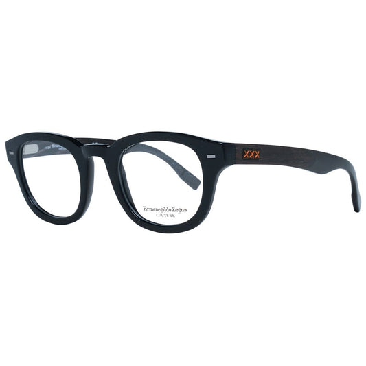 Ermenegildo Zegna Men’s Optical Glasses – Black Round Frame