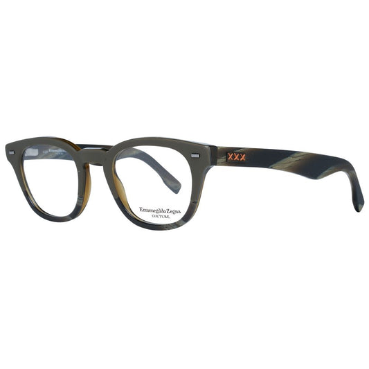 Ermenegildo Zegna Men’s Optical Frames – Olive Round Design, 48mm