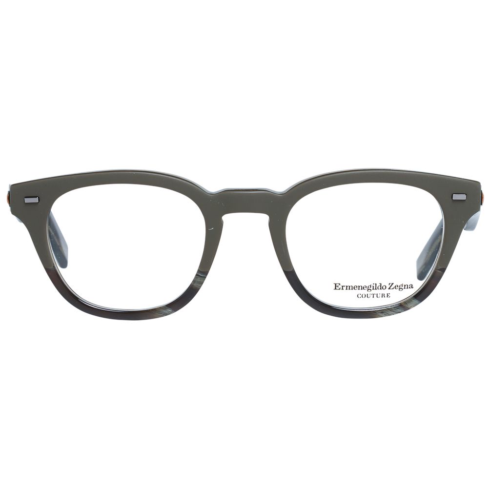 Ermenegildo Zegna Men’s Optical Frames – Olive Round Design, 48mm