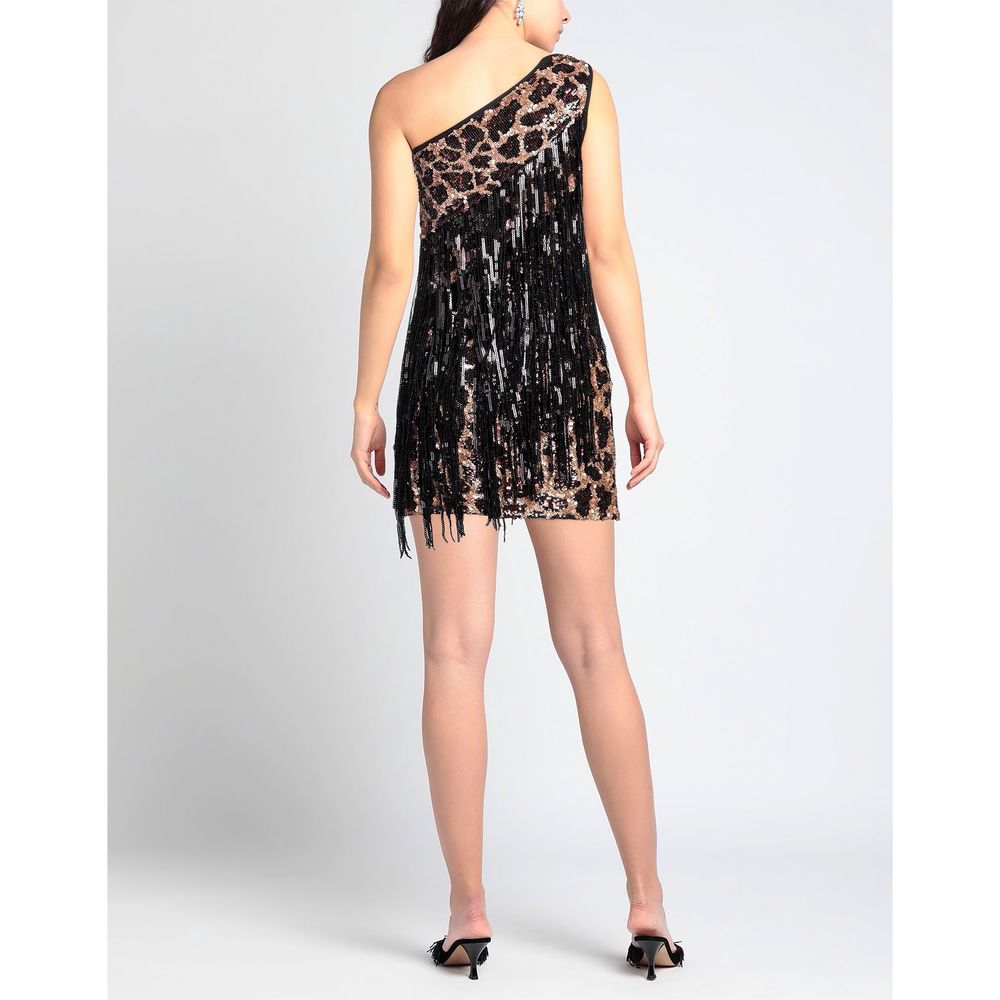  - Leopard Print Sequin One Shoulder Dress