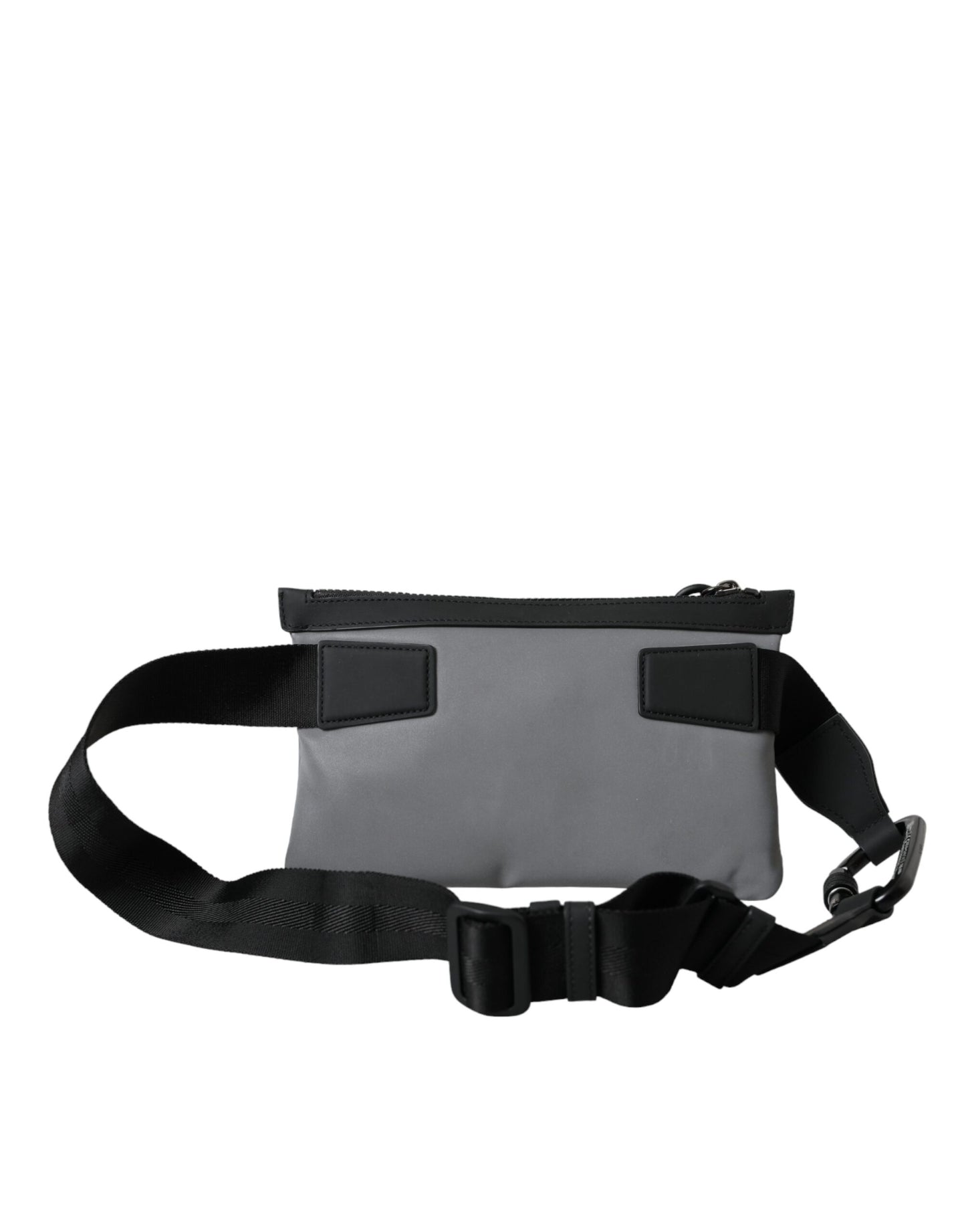  - Gray Neoprene Logo Zip Waist Fanny Pack Belt Pouch Bag